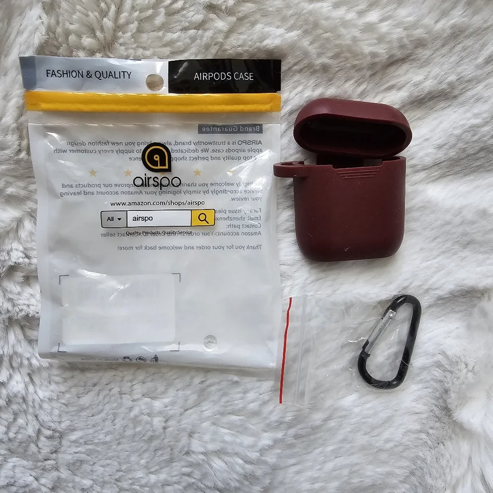 Airspo Apple Airpods Gen 1/2 Silicone Case. Burgundy/Red Color